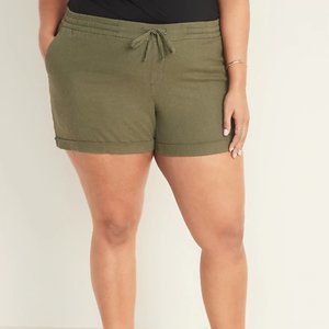 Mid-Rise Plus-Size Linen-Blend Shorts Old Navy NWT